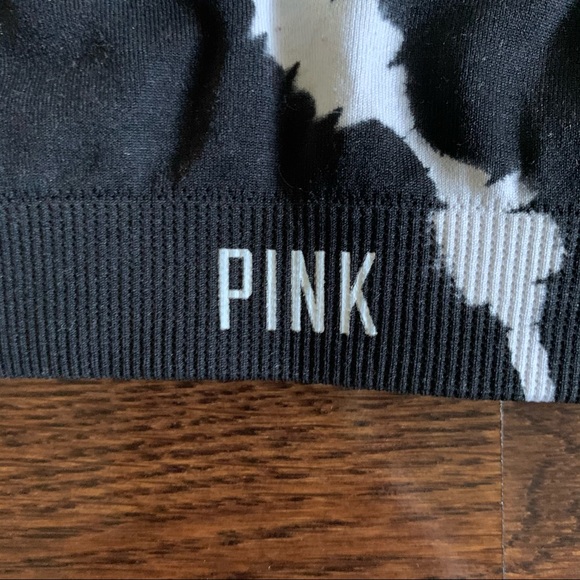 Pink V-Neckline Tie-Dye Sports Bra - Picture 3 of 3